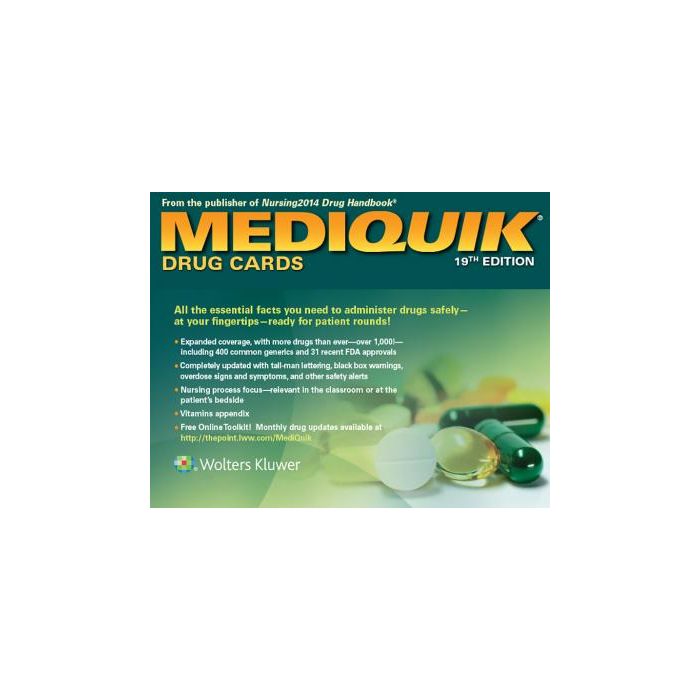 MediQuik Drug Cards, 19ed. - Vitale Carla - LIPPINCOTT Williams and Wilkins - 9781451192971