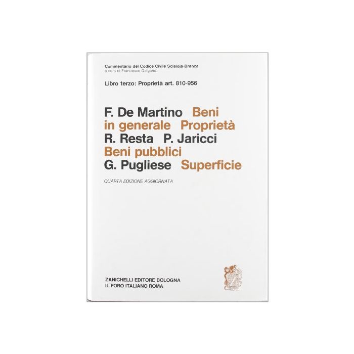 Commentario Al Codice Civile. Beni In Generale. Proprieta'. Beni Pubblici Superficie (artt. 810-956 Del Cod. Civ.)