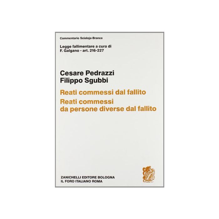 Legge Fallimentare. Reati Commessi Dal Fallito. Reati Commessi Da Persone  Diverse Dal Fallito. Artt. 216-227 Legge Fallimentare. Reati Commessi Dal Fallito. Reati Commessi Da Persone  Diverse Dal Fallito. Artt. 216-227