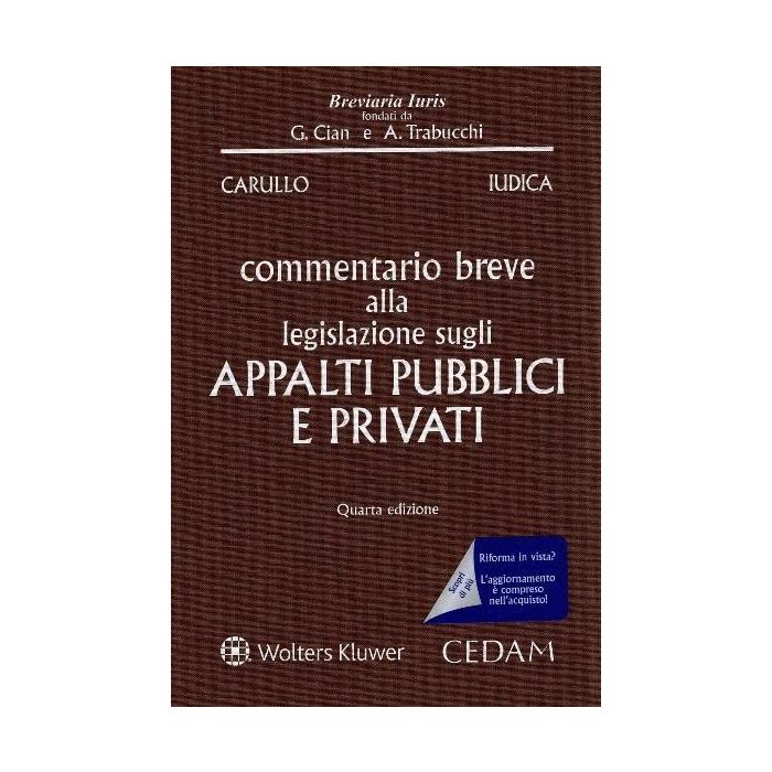 Cian Trabucchi Commentario breve alla legislazione sugli appalti pubblici e privati cedam 2022