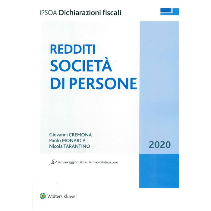 Redditi società di persone 2020 ipsoa Redditi società di persone 2020 ipsoa