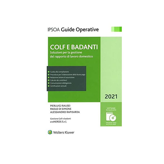 Colf e badanti 2021 ipsoa guide operative Colf e badanti 2021 ipsoa guide operative