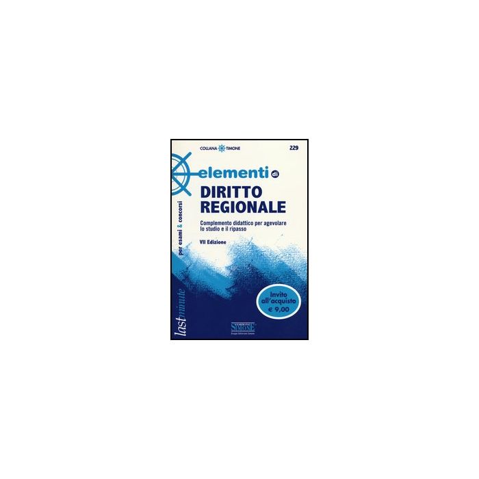 Elementi Di Diritto Regionale -  - Simone - 9788824435994