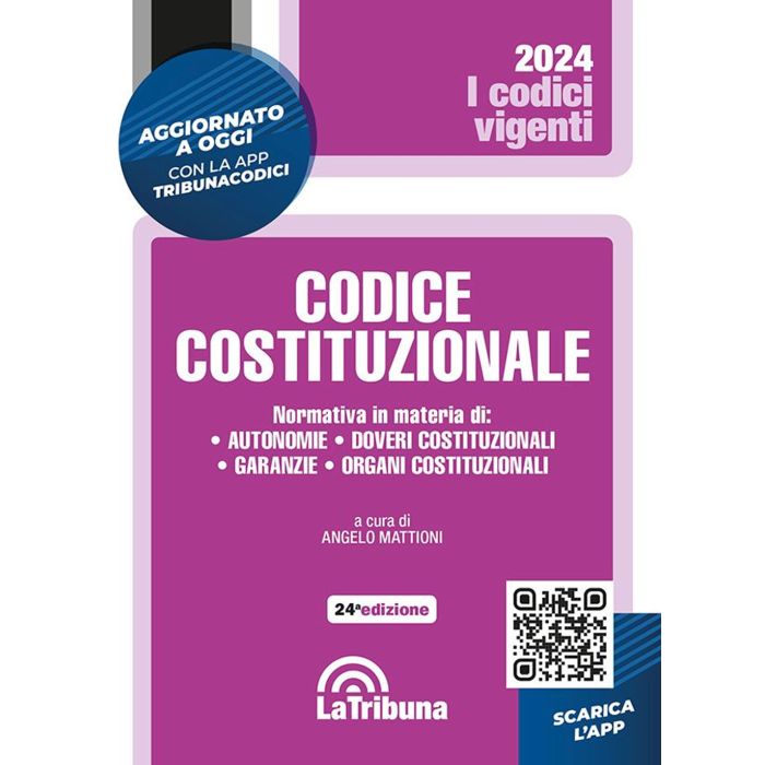 Codice costituzionale 2024 codici vigenti la tribuna