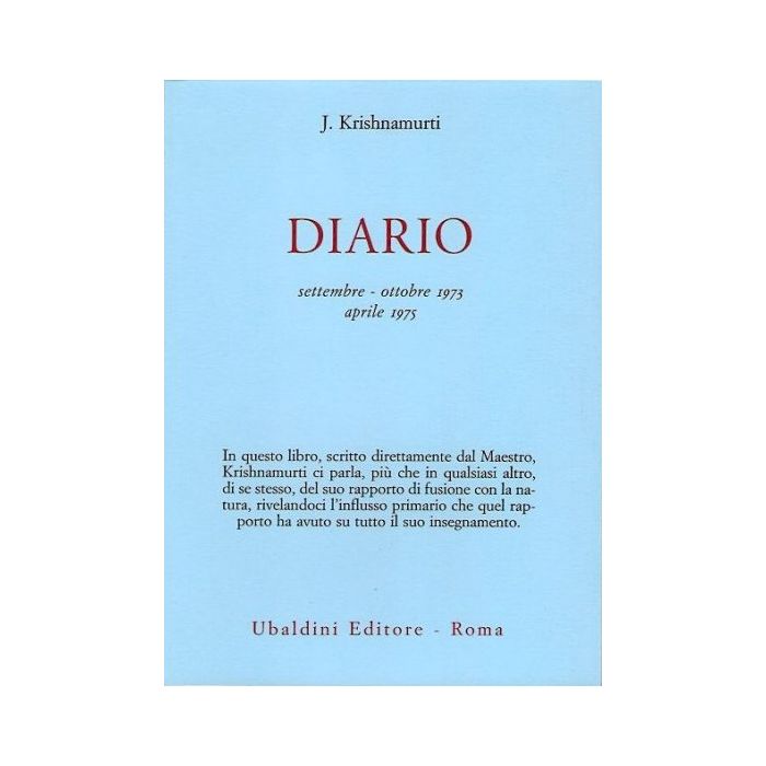 Diario (settembre-ottobre 1973-aprile 1975) - Krishnamurti Jiddu - Astrolabio - 9788834007501