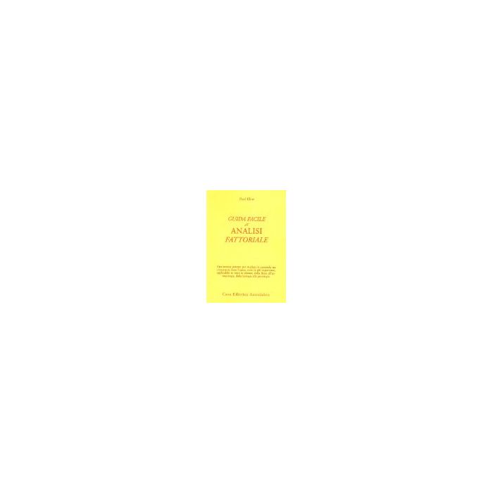 Guida Facile All'analisi Fattoriale - Kline Paul - Astrolabio - 9788834012475