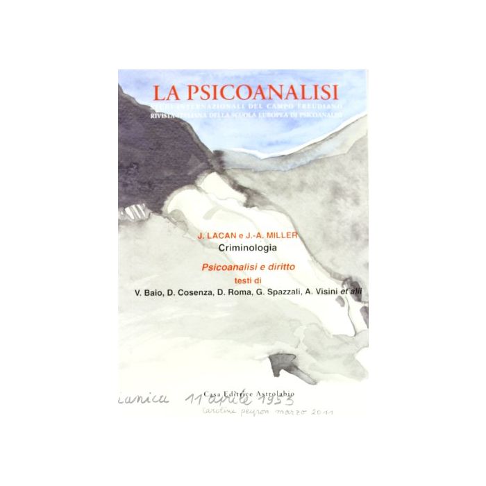 La Psicoanalisi . Vol. 51: Criminologia. -  - Astrolabio - 9788834016367