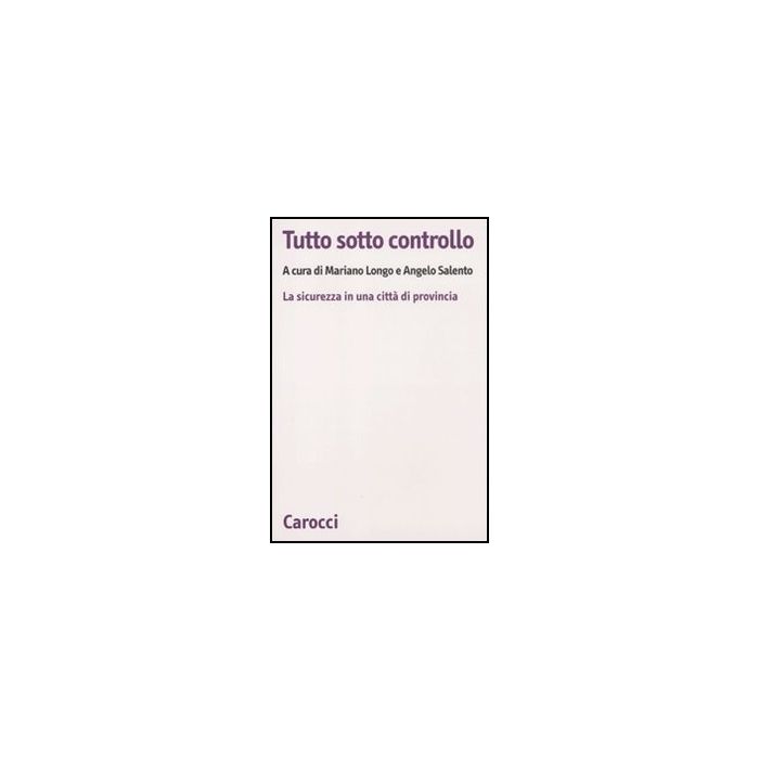 Tutto Sotto Controllo. La Sicurezza In Una Citta' Di Provincia