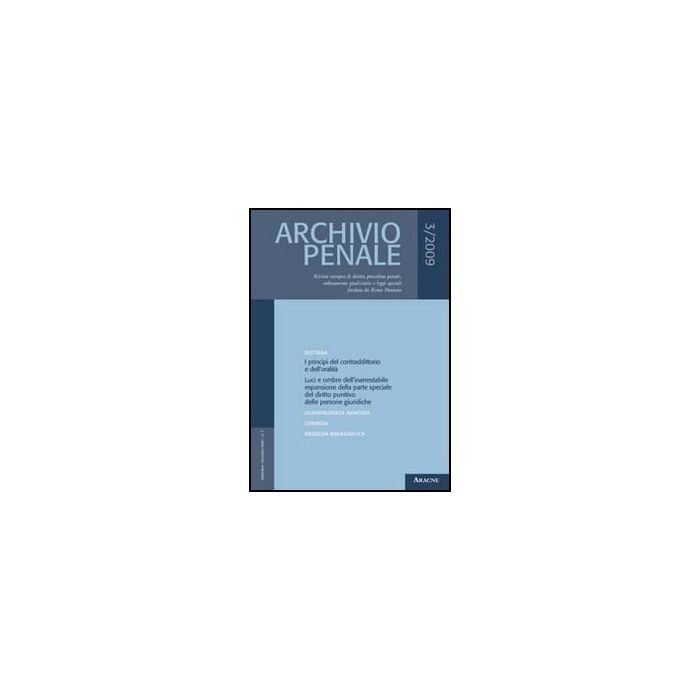 Archivio Penale (2009) - Pansini Gustavo - Aracne - 9788854839328