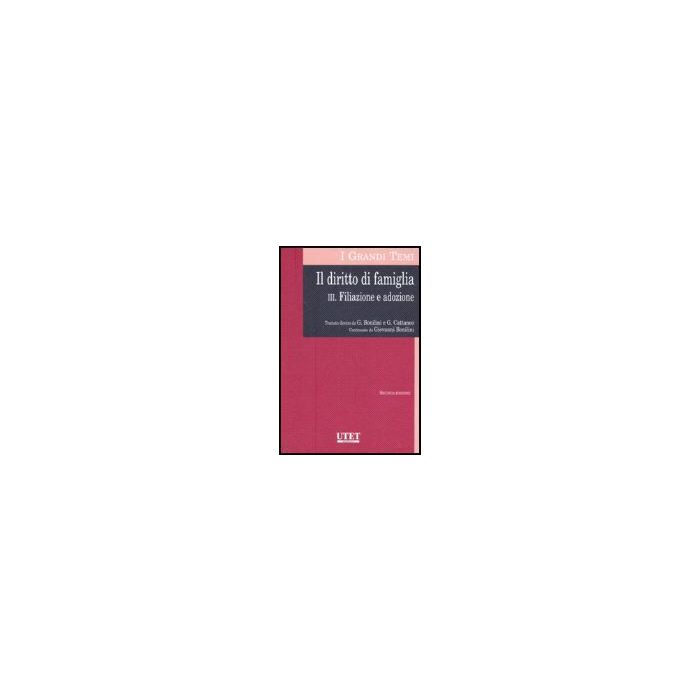 Il Diritto Di Famiglia  Filiazione E Adozione - Bonilini Giovanni; Cattaneo Giovanni - Utet Giuridica - 9788859801672 Il Diritto Di Famiglia  Filiazione E Adozione - Bonilini Giovanni; Cattaneo Giovanni - Utet Giuridica - 9788859801672