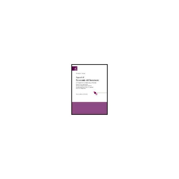 Appunti Di Economia Del Benessere - Campa Giuseppe - Aracne - 9788879996570