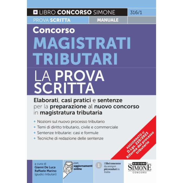 Concorso magistrati tributari la prova scritta 2024 simone Concorso magistrati tributari la prova scritta 2024 simone