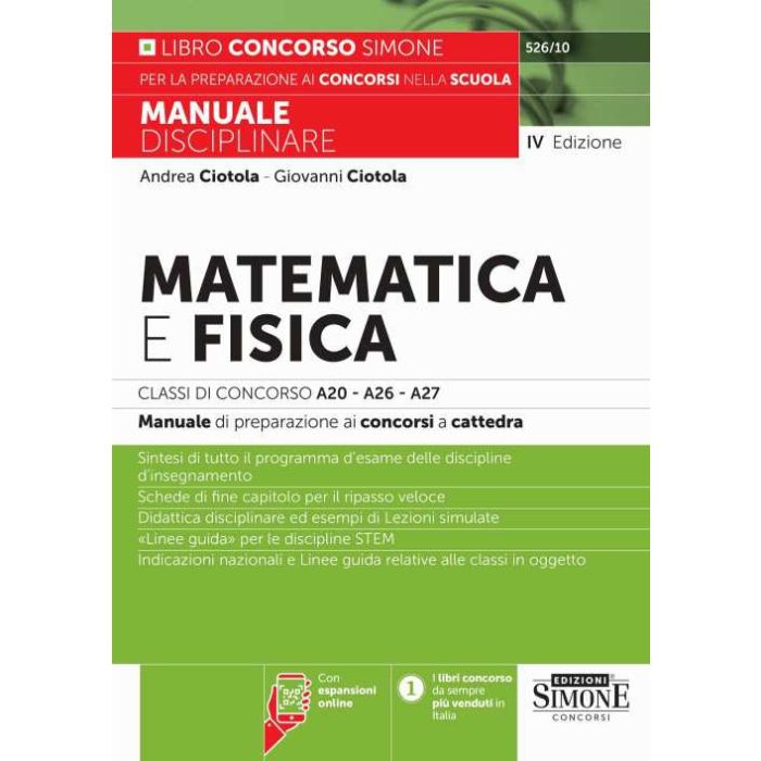 Concorso a cattedra scuola classi a20 a26 a27 manuale Concorso a cattedra scuola classi a20 a26 a27 manuale
