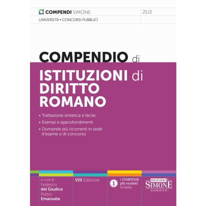 COMPENDIO DI ISTITUZIONI DI DIRITTO ROMANO 2024 SIMONE