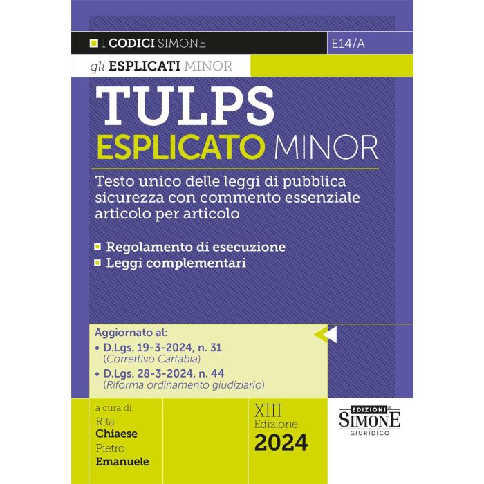 TULPS 2024 esplicato minor edizione Simone TULPS 2024 esplicato minor edizione Simone