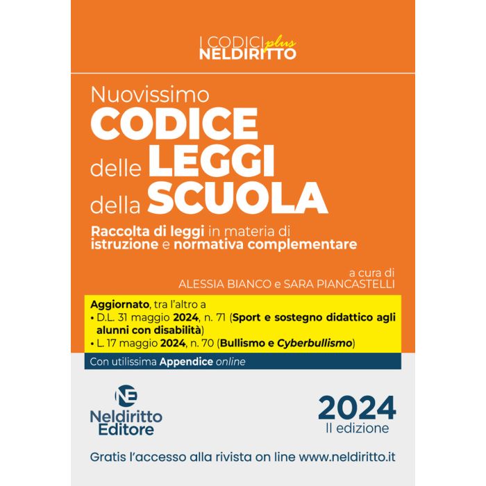 Codice delle leggi della scuola 2024 neldiritto nuovo nuova edizione Codice delle leggi della scuola 2024 neldiritto nuovo nuova edizione