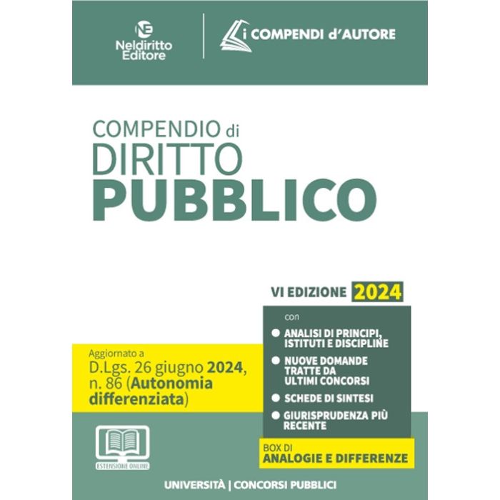 COMPENDIO DI DIRITTO PUBBLICO 2024 NELDIRITTO