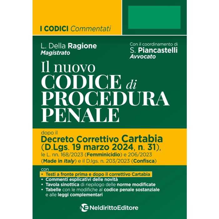 Nuovo codice di procedura penale commentato 2024 neldiritto