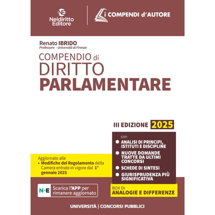 Compendio diritto parlamentare 2025 Compendio diritto parlamentare 2025
