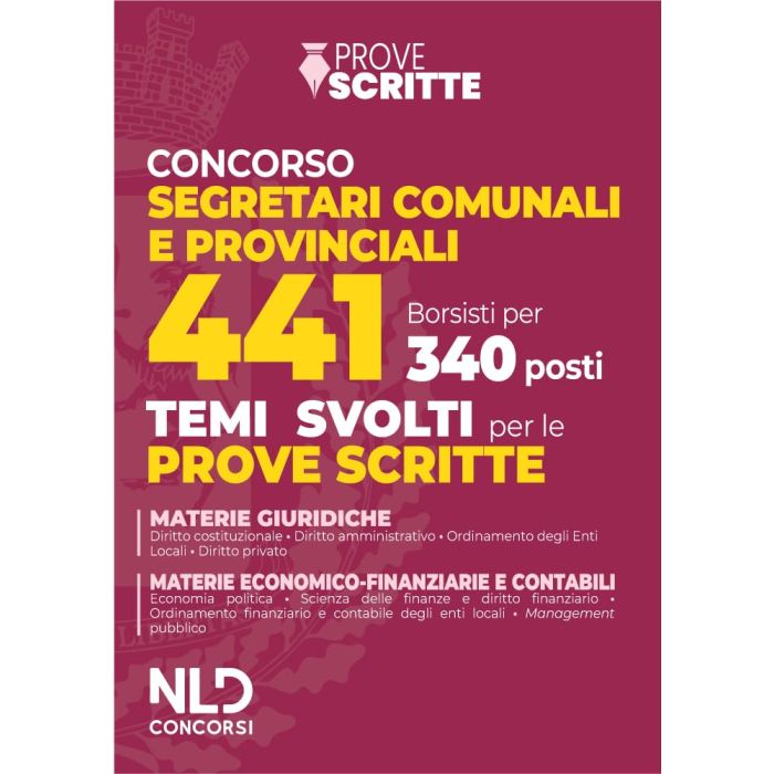 Concorso 2025 segretari comunali e provinciali 441 340 borsisti temi svolti per le prove scritte 2025