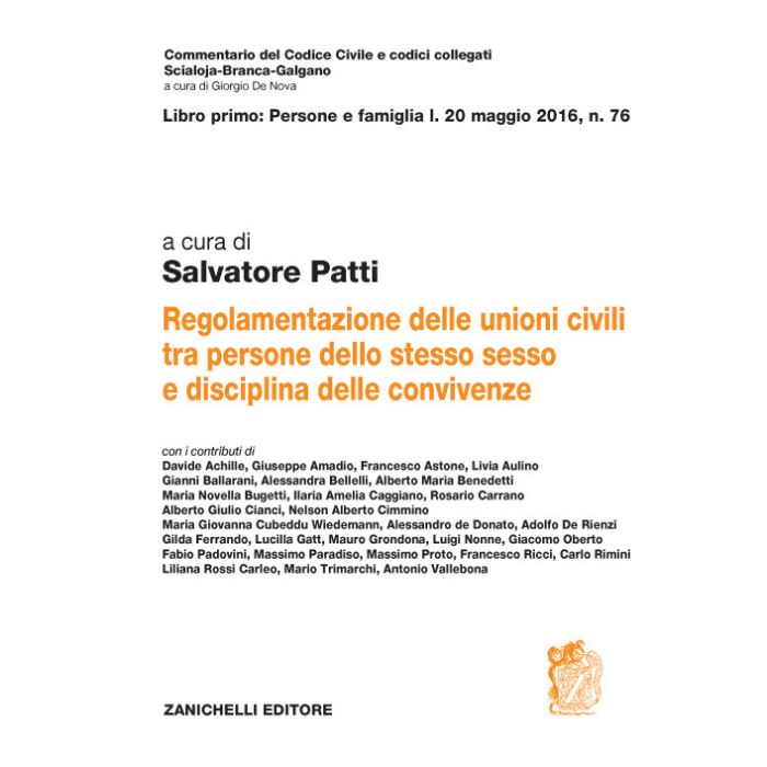 Regolamentazione delle unioni civili tra persone dello stesso sesso e disciplina delle convivenze patti zanichelli Regolamentazione delle unioni civili tra persone dello stesso sesso e disciplina delle convivenze patti zanichelli