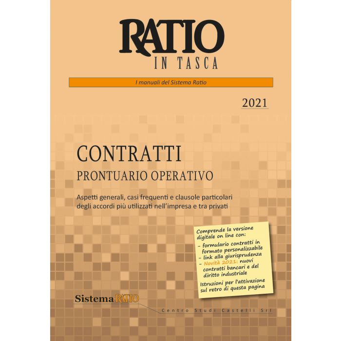 Contratti prontuario operativo 2021 ratio in tasca studio castelli editore Contratti prontuario operativo 2021 ratio in tasca studio castelli editore