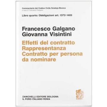 Effetti Del Contratto. Rappresentanza. Contratto Per Persona Da Nominare. Artt.  1372-1405