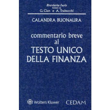 CIAN TRABUCCHI COMMENTARIO BREVE AL TESTO UNICO DELLA FINANZA 2020 CEDAM
