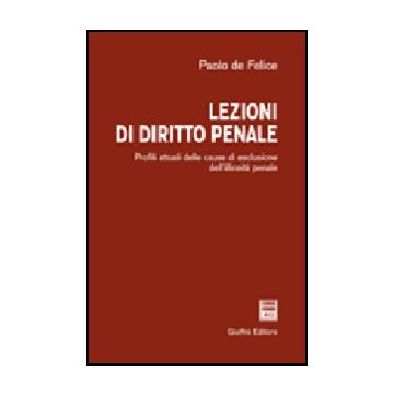 Lezioni Di Diritti Penale. Profili Attuali Delle Cause Di Escusione  Dell'illiceita' Penale