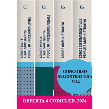 kit 4 codici concorso magistratura 2022 civile penale amministrativo sistematico 2022 giuffre
