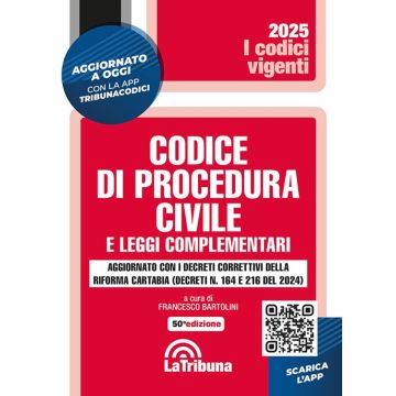 Codice di procedura civile e leggi complementari Gen-2025 - 50/ed. (Codici Vigenti)