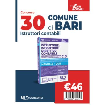 Comune di Bari: Concorso per 30 posti istruttore e istruttore direttivo contabile area economico-finanziaria negli enti locali Cat. C E D