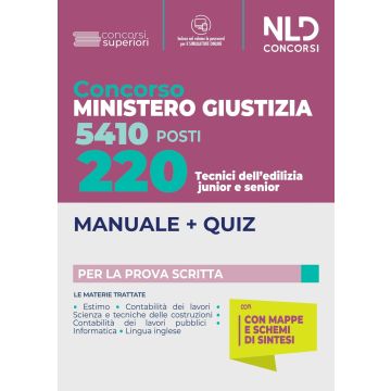 220 tecnici edilizia junior e senior Ministero Giustizia 2022. MANUALE + QUIZ Con software di simulazione