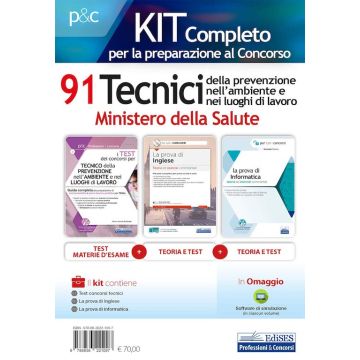 Kit completo per la preparazione al concorso 91 tecnici della prevenzione nell'ambiente e nei luoghi di lavoro. Ministero della Salute