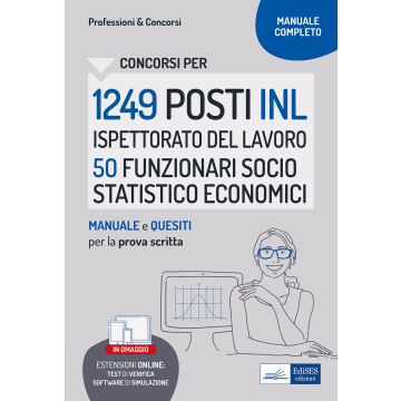 Concorso 1249 INL Ispettorato Nazionale del Lavoro profilo 50 funzionari socio statistico economici. Manuale e quesiti per la prova scritta. Con software di simulazione