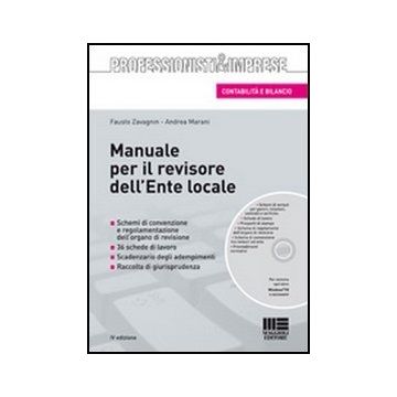 Manuale Per Il Revisore Dell'ente Locale. - Schemi di convenzione e regolamentazione dell’organo di revisione 