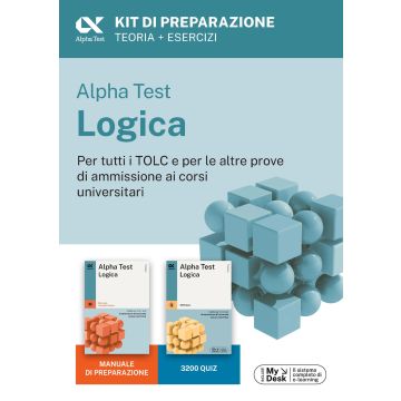 Alpha Test Logica Kit di preparazione 2025. MANUALE + QUIZ Per esami di ammissione universitaria. Per tutti i TOLC. Con piattaforma di e-learning MyDesk. Con espansione online