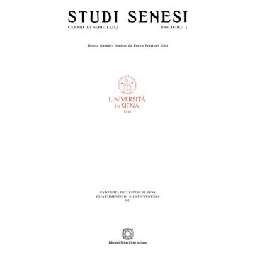 Studi senesi. Rivista giuridica (2021). Vol. 1