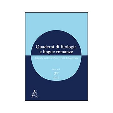 Quaderni Di Filologia E Lingue Romanze. Ricerche Svolte Nell'universita' Di Macerata. Con Cd-rom - Mastrangelo Latini G. ; Pierdominici L.  - Aracne - 9788854869530