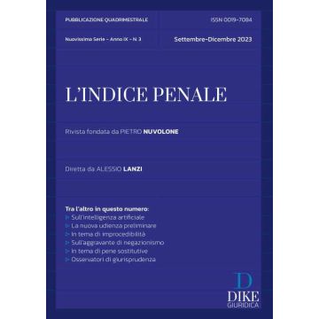 L'indice penale (2023). Vol. 3: Settembre-dicembre