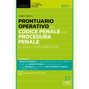 Prontuario operativo del codice penale e di procedura penale. Con aggiornamento codice online 2025 (Salerno Angelo - Dike)