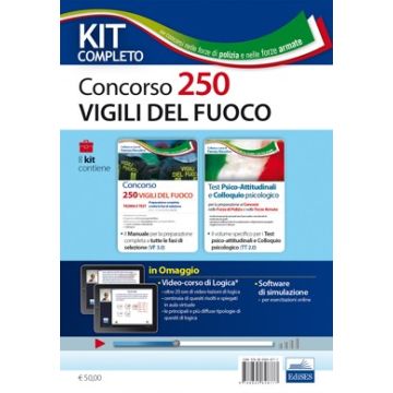 Kit Completo Concorso 250 Vigili del fuoco - Teoria e test per tutte le fasi di selezione - in Omaggio video-corso di logica e software di simulazione   [Nissolino - Edises]