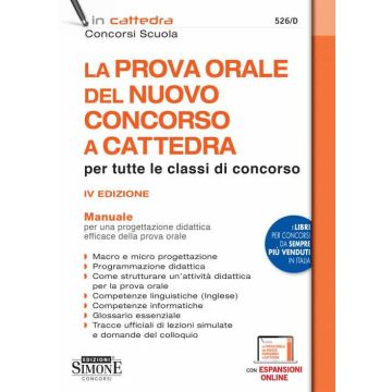 La prova orale del nuovo concorso a cattedra per tutte le classi di concorso 2022 simone
