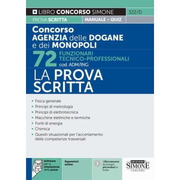 Concorso agenzia delle dogane e dei monopoli 72 funzionari tecnico professionali adm ing prova scritta 2024 simone