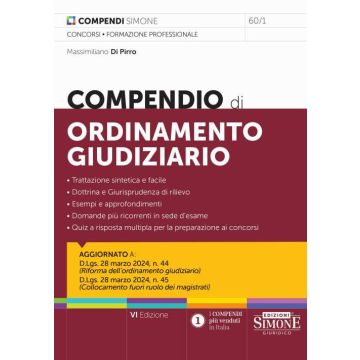 Compendio di ordinamento giudiziario 2024 edizioni simone