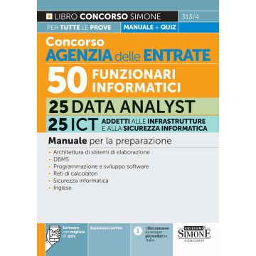 Concorso agenzia delle entrate 50 funzionari informatici 25 data analyst 25 ict manuale simone 2024