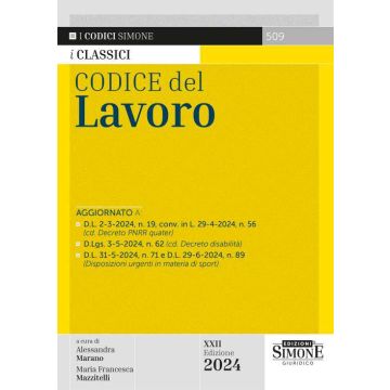 Codice del lavoro 2024 - Simone 509