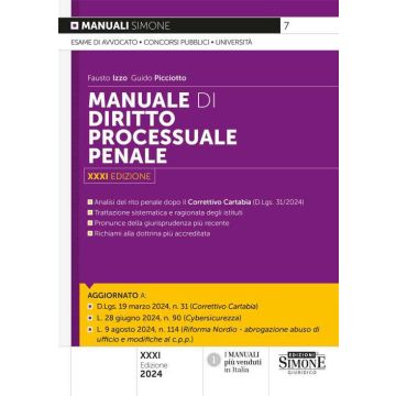 Manuale di diritto processuale penale 2024 simone