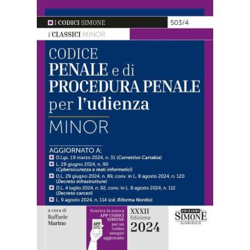 Codice penale e di procedura penale per l'udienza 2024 simone
