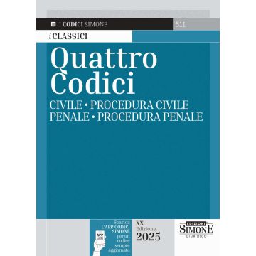 Quattro codici: Civile-Procedura civile-Penale-Procedura penale. Con app Codici Simone per un codice sempre aggiornato - Giu-2025 Simone